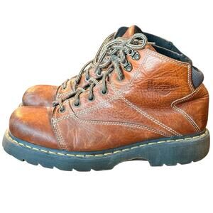 Vintage Dr. Martens 8A07 Brown Leather Boots Mens 12 90s Y2K Chunky Gorpcore